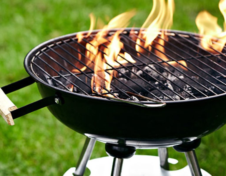 Bautzner Grill mit Feuer Kohle mit Grünen Hintergrund