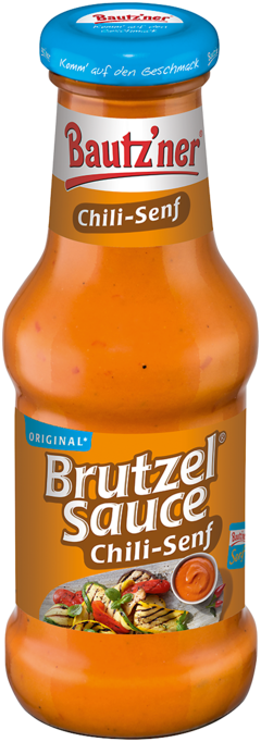 Bautzner Brutzelsauce Chili-Senf in der Glasflasche