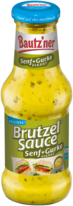 Bautzner Brutzelsauce Senf Gurke Pikant in der Glasflasche