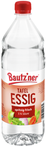 Bautzner Tafelessig in der Plastikflasche