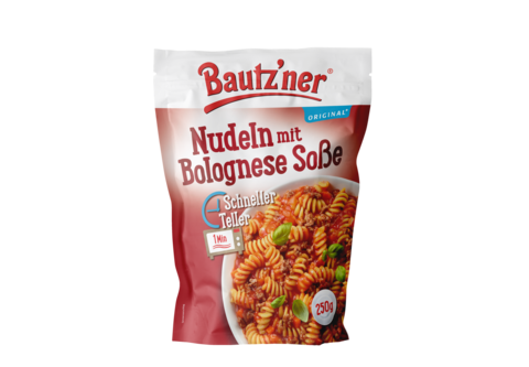 Bautzner Fixprodukt Schneller Teller Nudeln mit Bolognese Soße 250g