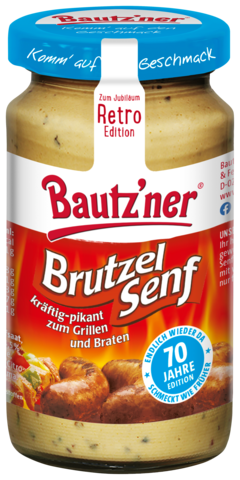Bautz'ner Brutzelsenf Retro-Edition im 200 ml Glas - Jubiläum