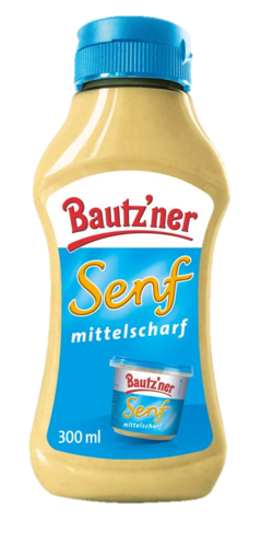 Bautzner Senf mittelscharf in der Squeeze Flasche