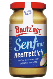 Bautzner Meerrettichsenf im 200 ml Glas - scharfer Senf