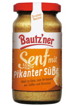 Kremser Senf Bautzner Senfspezialitäten - Senf mit Pikanter Süße im 200 ml Glas