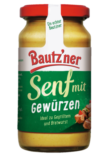 Grillsenf - Bautzner Senfspezialitäten Senf mit Gewürzen im 200 ml Glas
