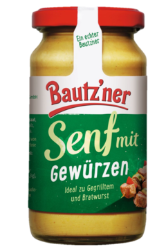 Grillsenf - Bautzner Senfspezialitäten Senf mit Gewürzen im 200 ml Glas