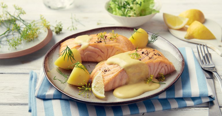 Lachsfilet mit Bautz'ner Fixsoße Senf