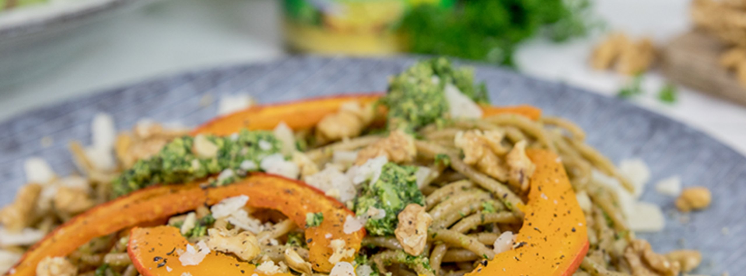 Bautzner | Vollkorn Pasta mit Kürbis und Kräuterpesto